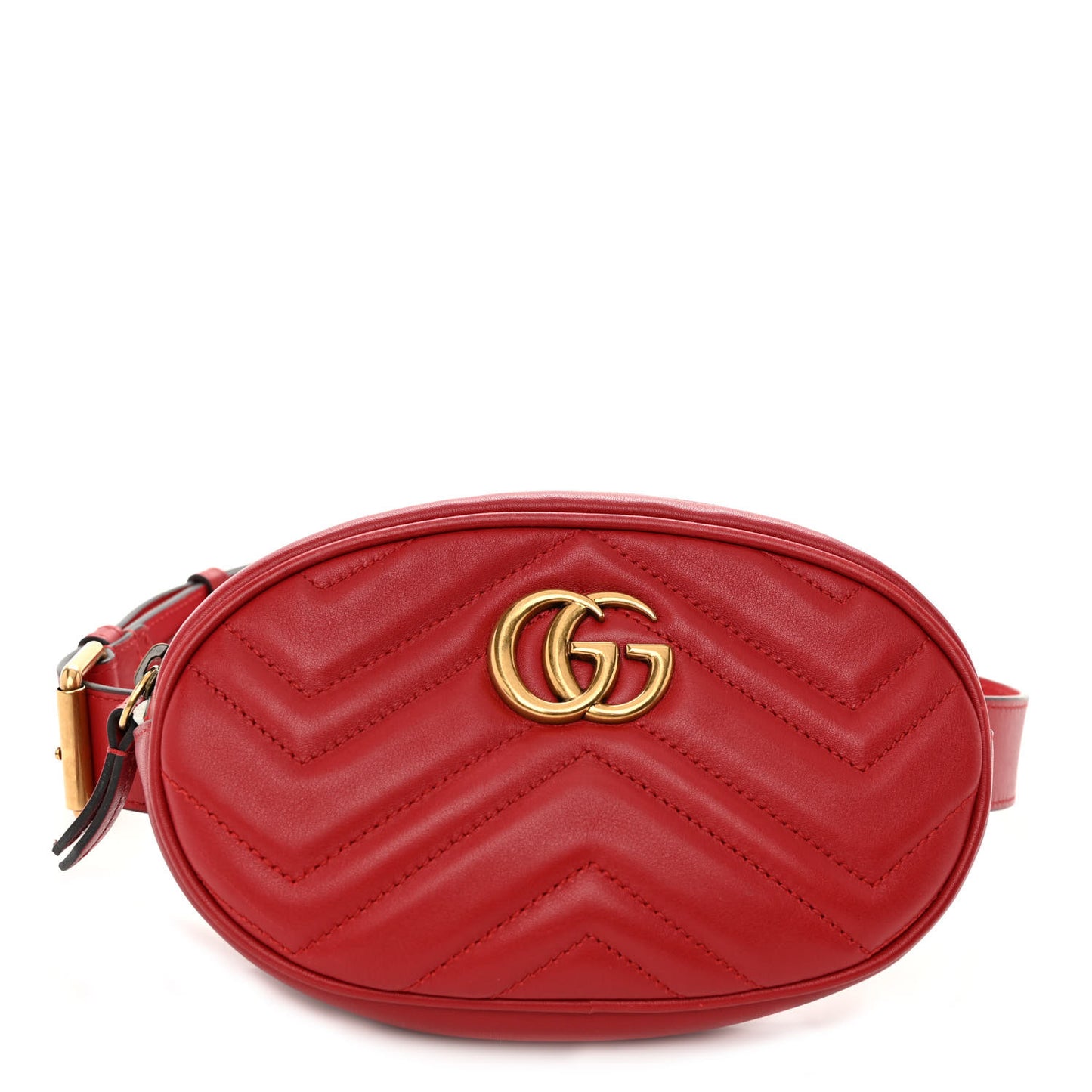 Calfskin Matelasse GG Marmont Belt Bag 95 38 Hibiscus Red
