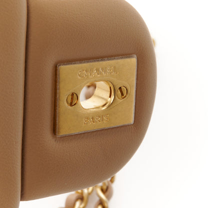 Chanel Lambskin Quilted Mini Pearl Crush Flap Dark Beige 7 of 12