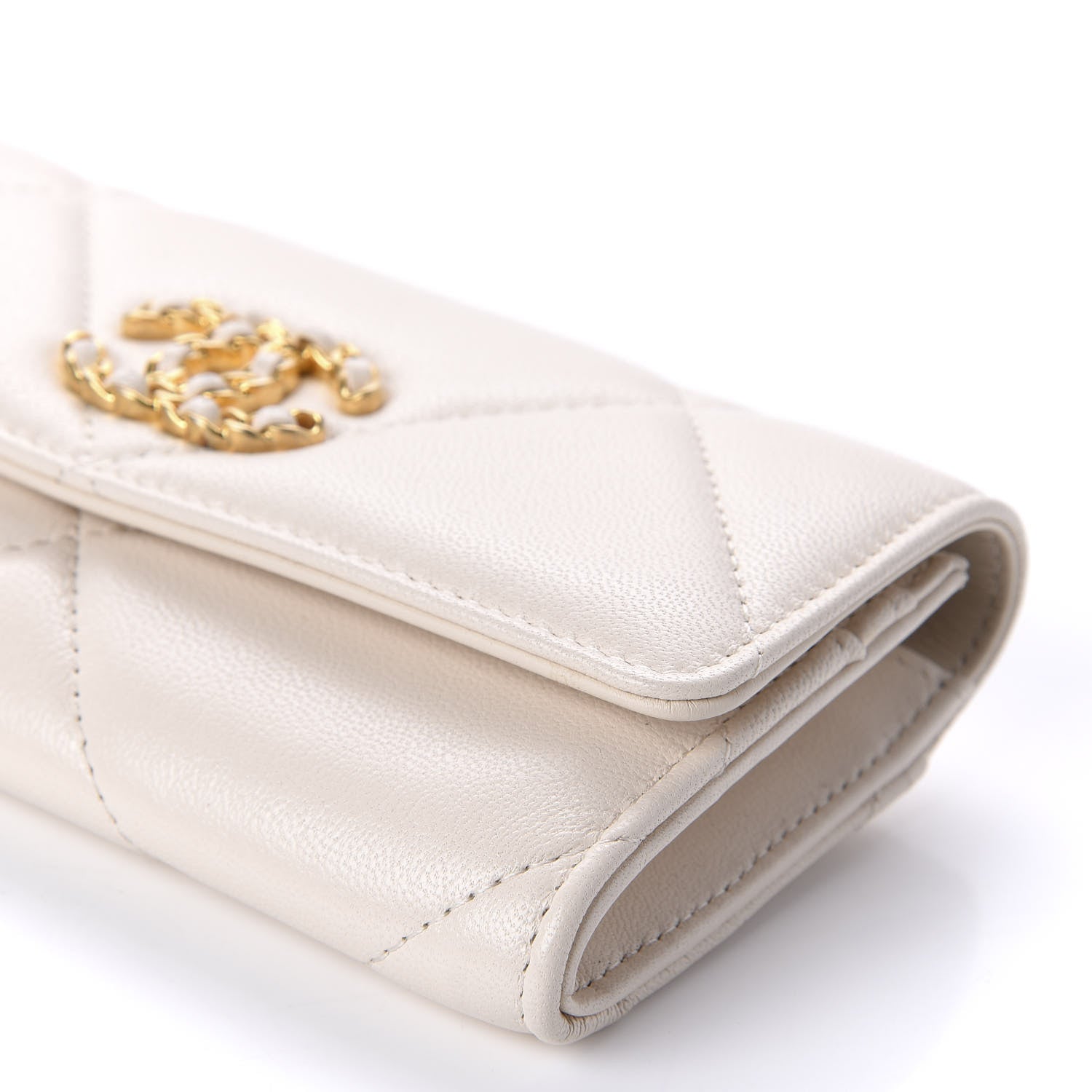 Chanel Goatskin Quilted 19 Flap Wallet Light Beige 7 of 12
