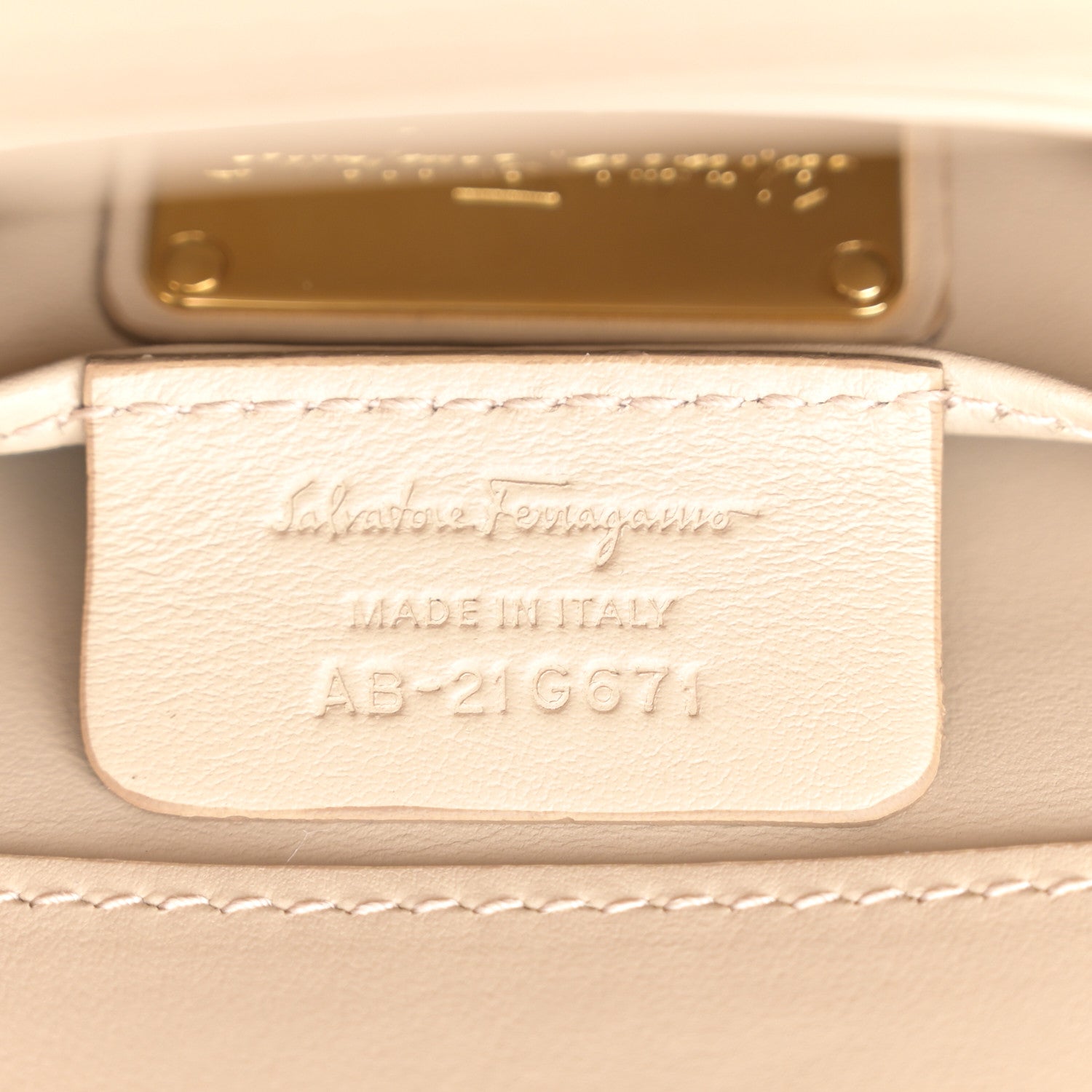 Salvatore Ferragamo Calfskin Thalia Flap Shoulder Bag Macadamia 7 of 14
