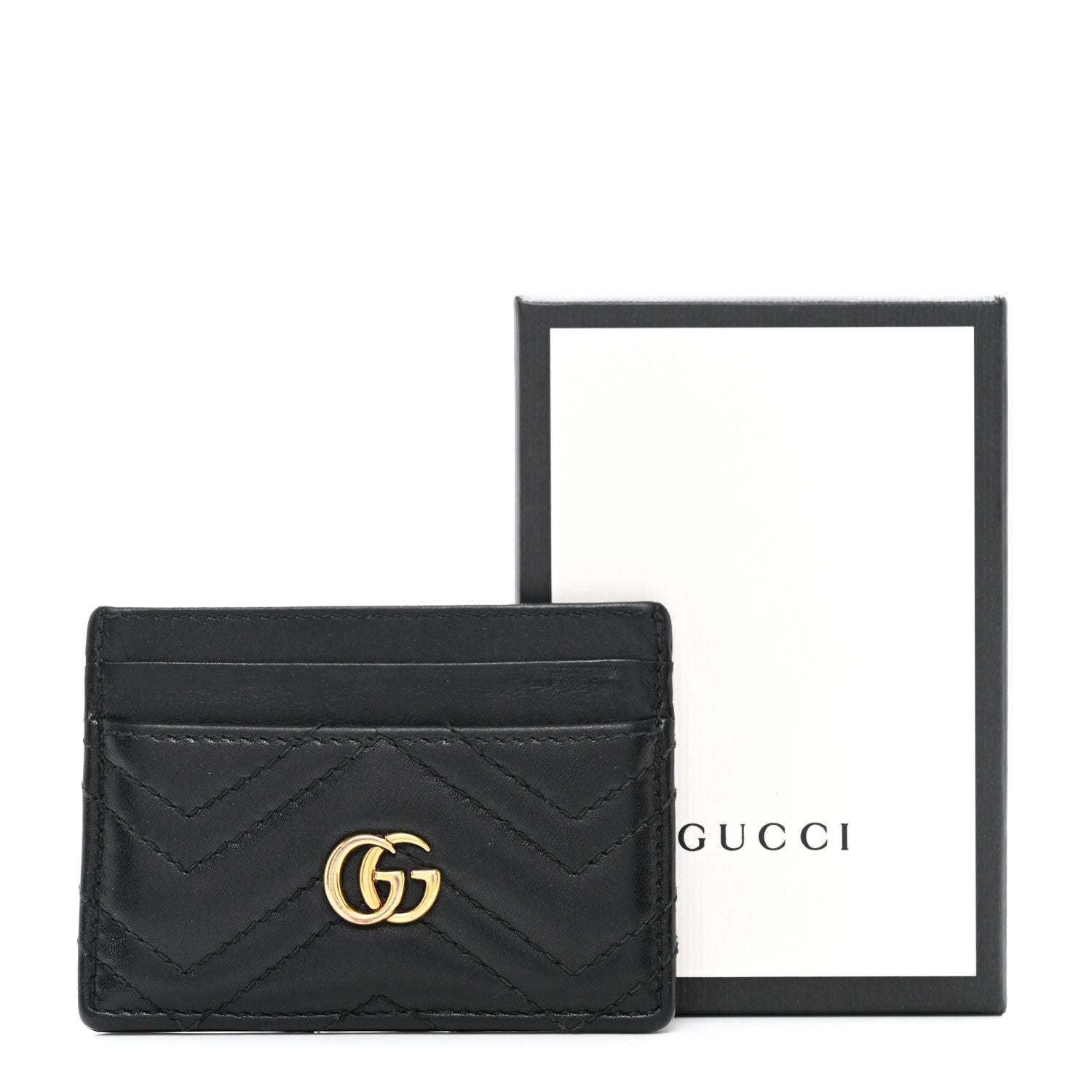Gucci Calfskin Matelasse GG Marmont Card Holder Black 7 of 7