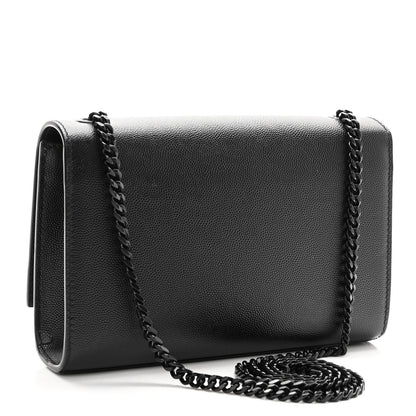Saint Laurent Grain De Poudre Small Monogram Kate Satchel Black 3 of 9