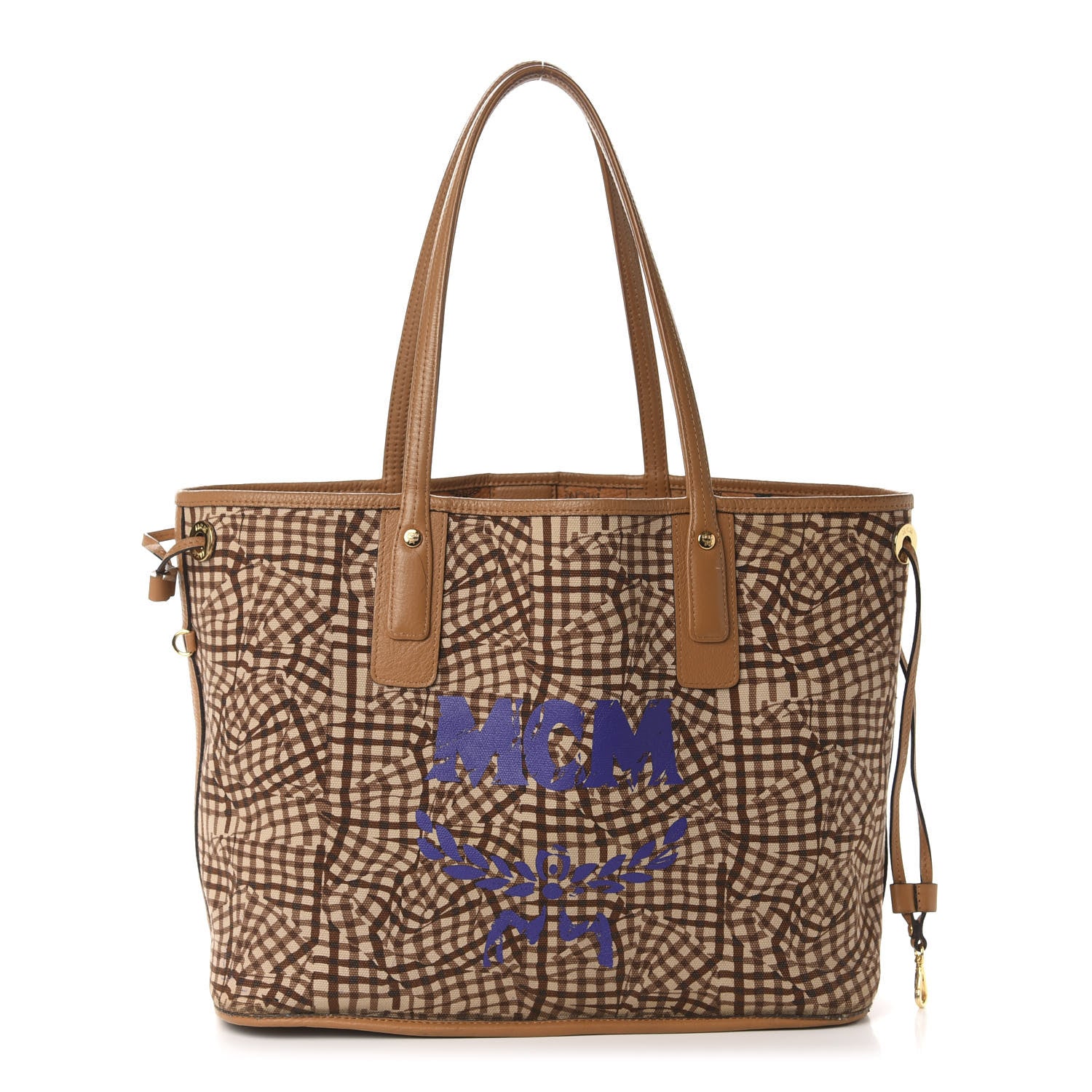 MCM Visetos Medium Liz Reversible Shopper Tote Cognac 15 of 21