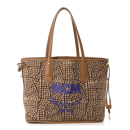 MCM Visetos Medium Liz Reversible Shopper Tote Cognac 15 of 21