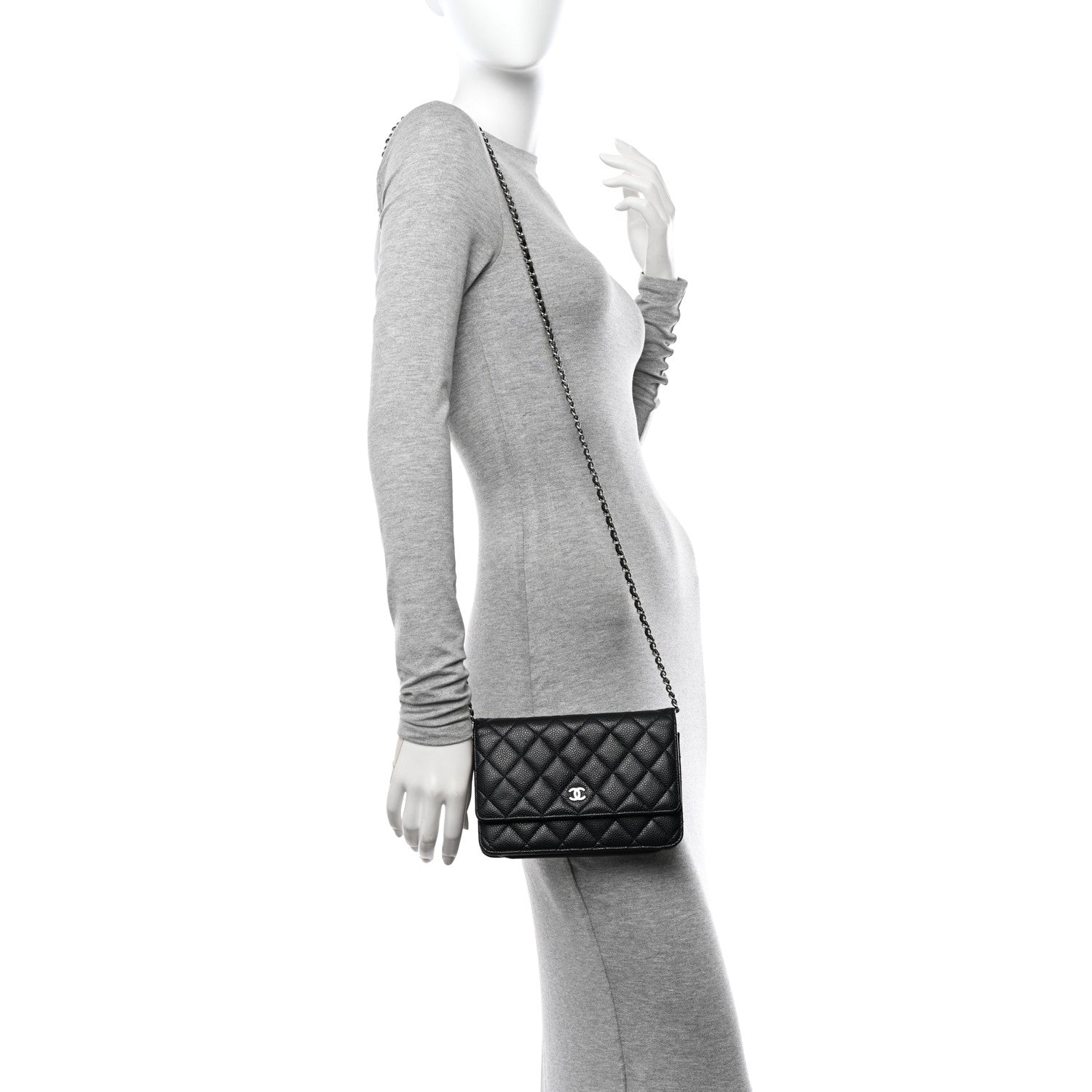 Chanel Caviar Quilted Wallet on Chain WOC Black 2 of 12