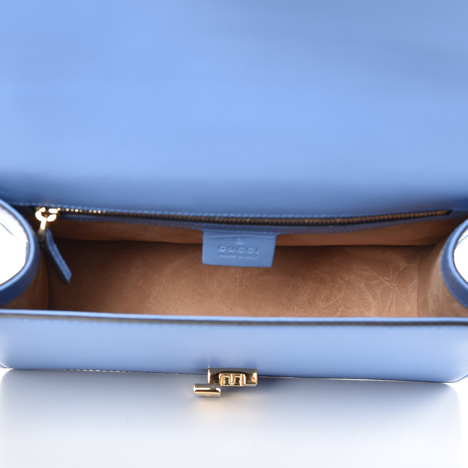 Gucci Calfskin Small Sylvie Shoulder Bag Clear Sky Blue 6 of 10
