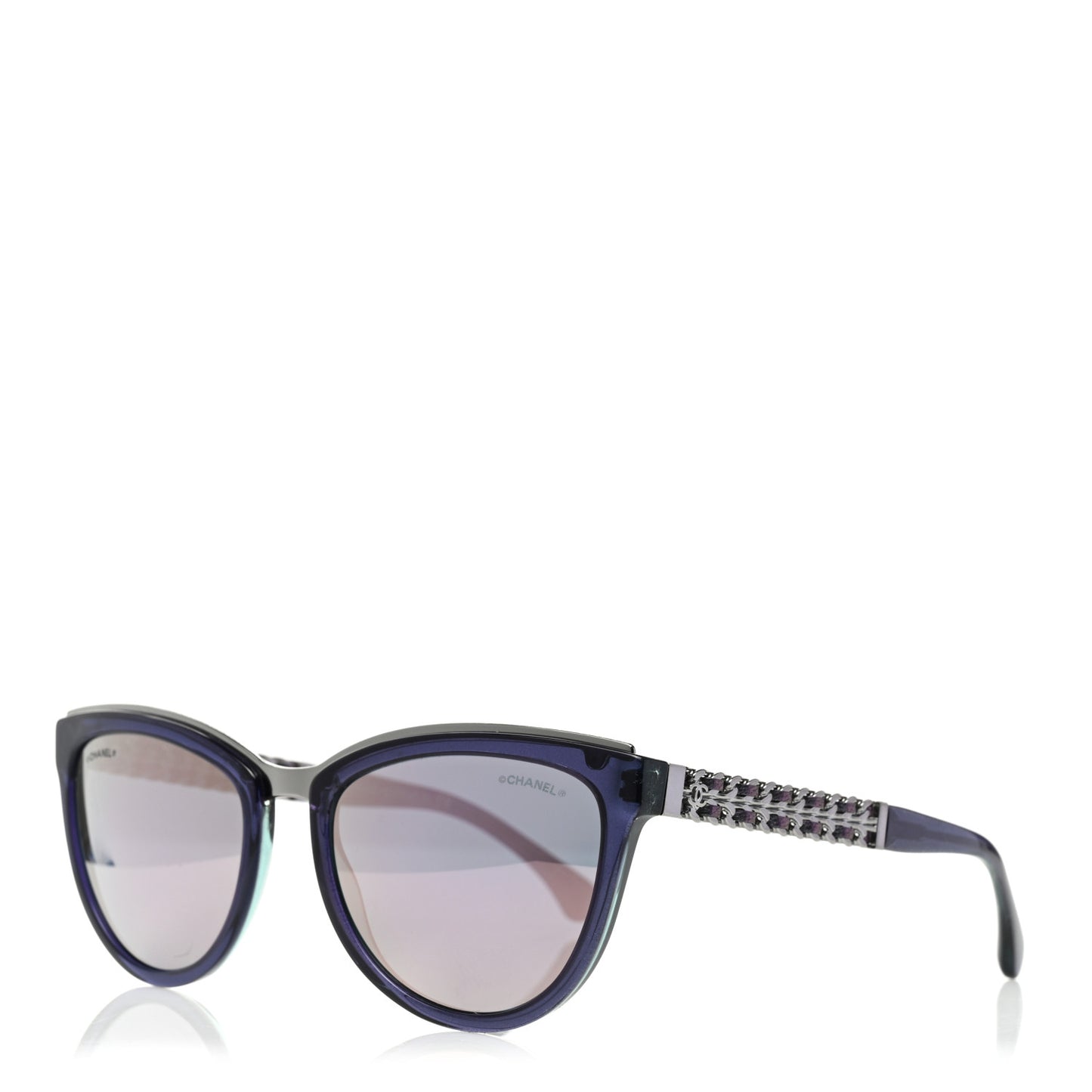 Lambskin Chain Sunglasses 5361-Q Blue