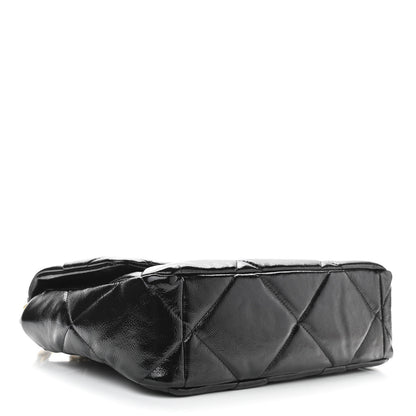 Chanel Shiny Crumpled Calfskin Quilted Large Chanel 19 Flap Black 7 of 19