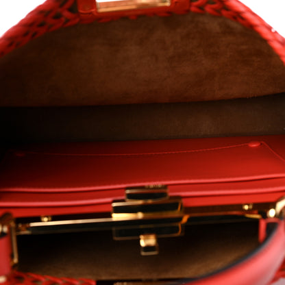 Fendi Vitello King Ceylon Shiny Nappa Woven Medium Peekaboo I SEE U Satchel Tulipano 5 of 8