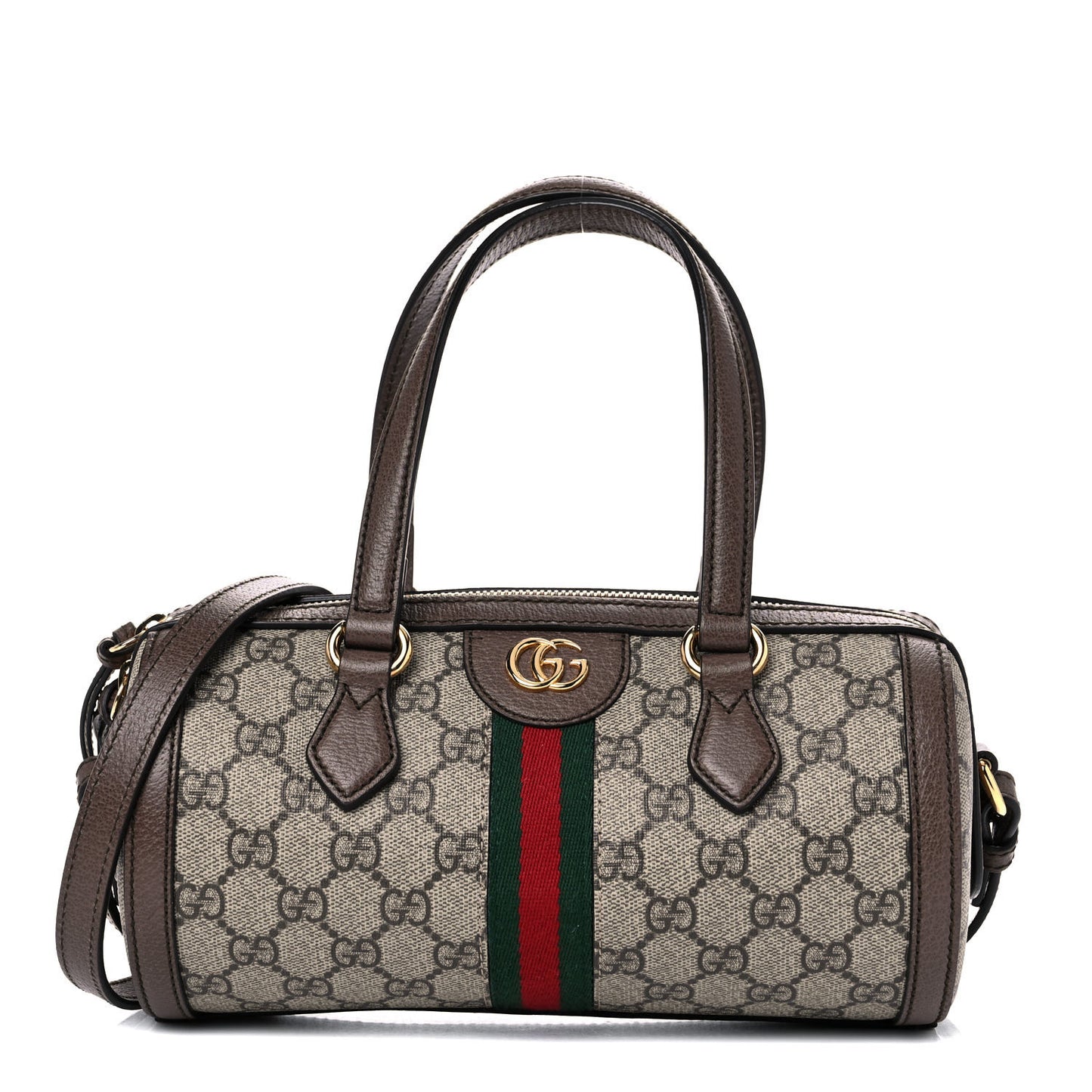 GG Supreme Monogram Web Small Ophidia Boston Bag Beige New Acero