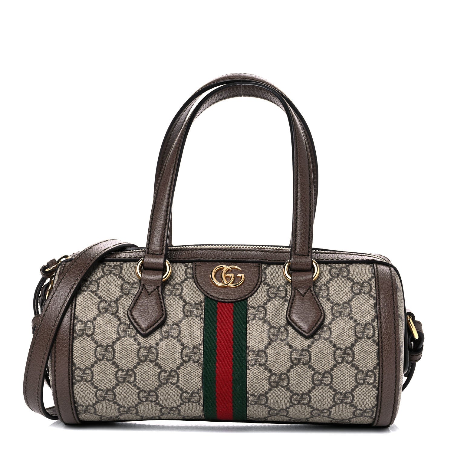Gucci GG Supreme Monogram Web Small Ophidia Boston Bag Beige New Acero 1 of 12