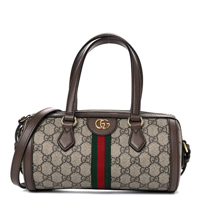 Gucci GG Supreme Monogram Web Small Ophidia Boston Bag Beige New Acero 1 of 12