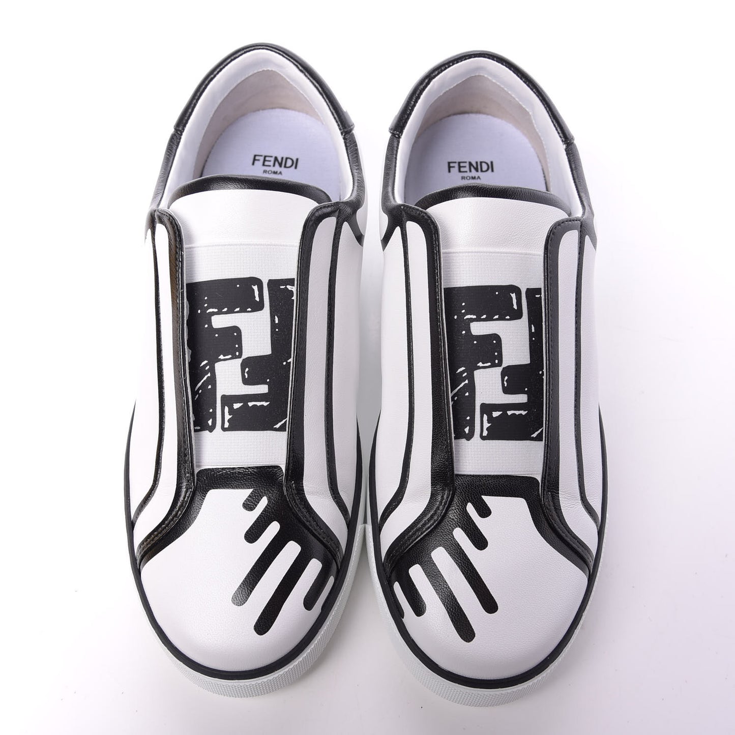 X JOSHUA VIDES Nappa Rockoclick Slip On Sneakers 37.5 Snow White Black