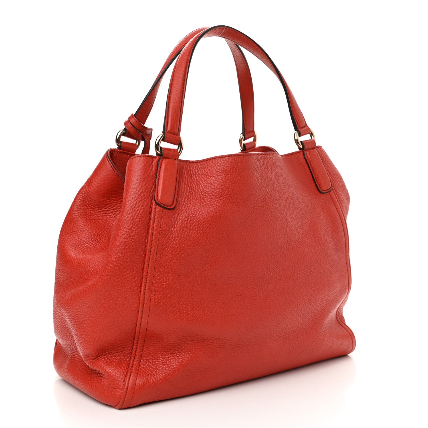 Gucci Pebbled Calfskin Medium Soho Shoulder Bag Red 3 of 13