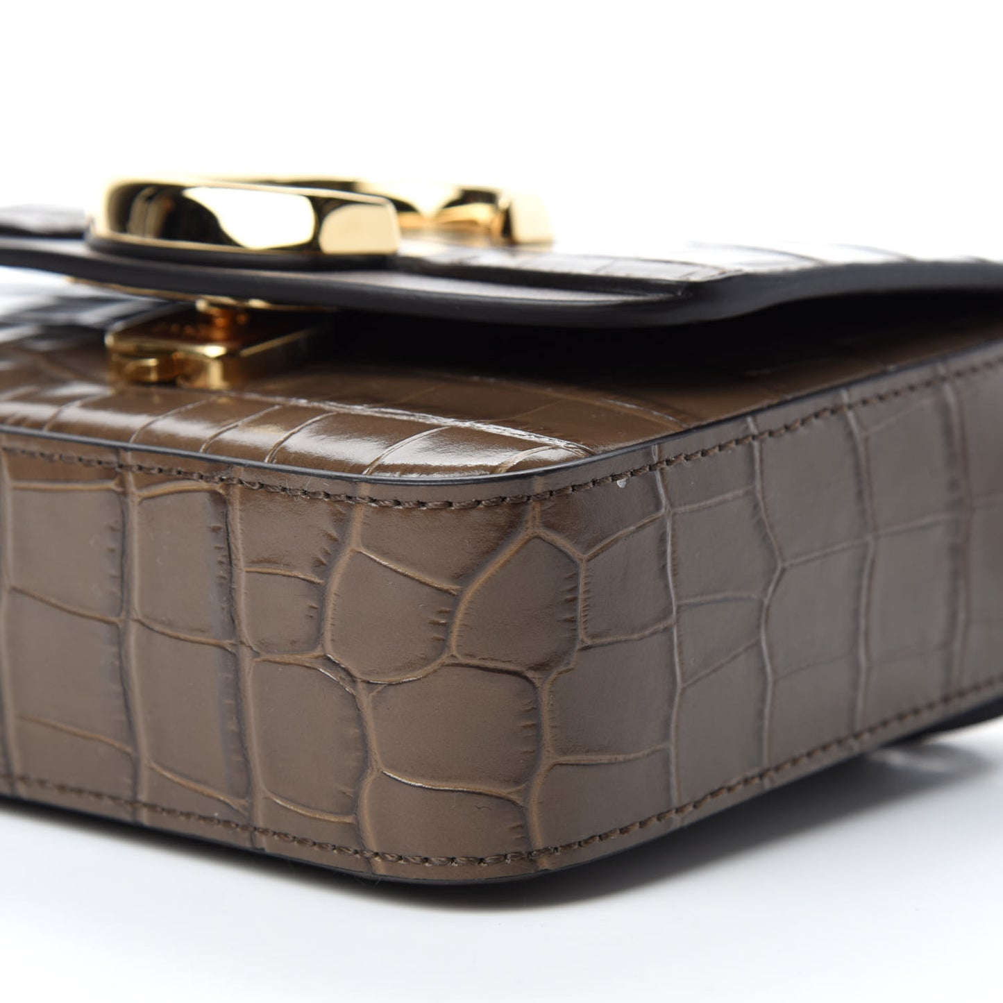 Calfskin Crocodile Embossed Mini C Double Carry