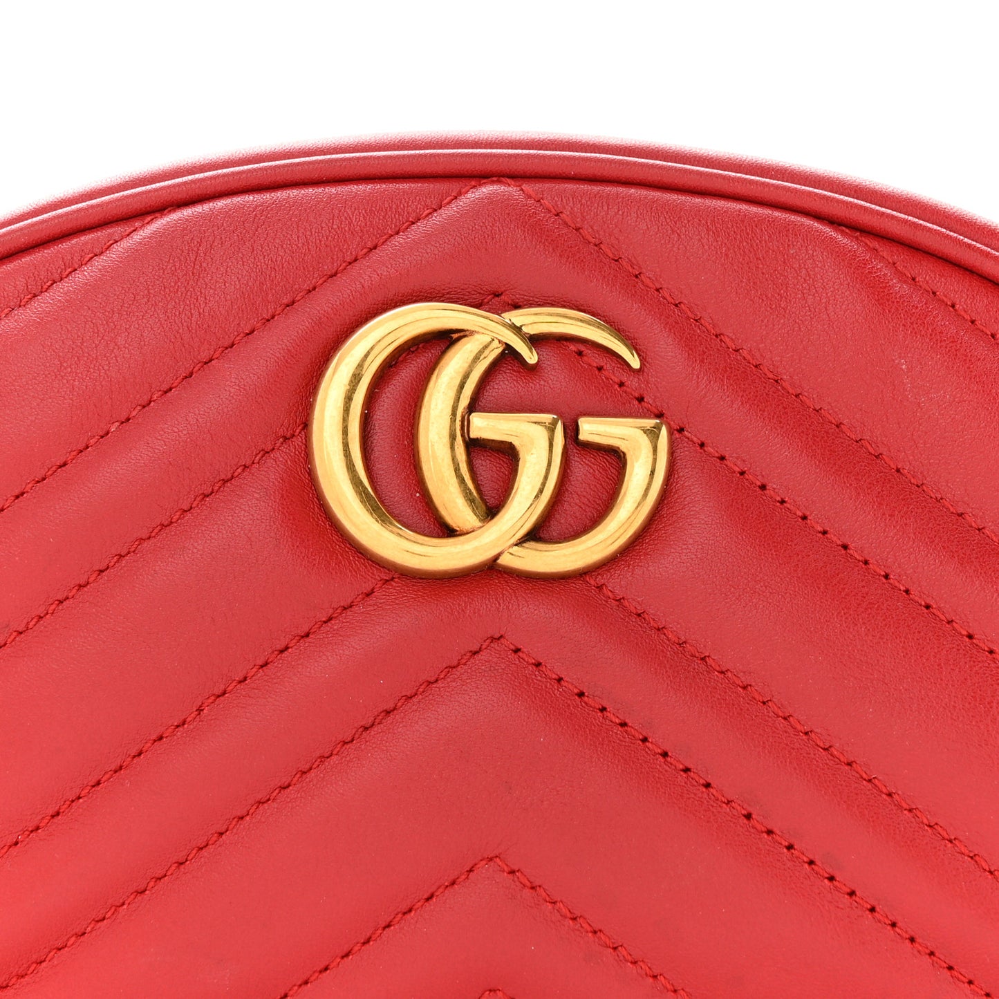 Calfskin Matelasse GG Marmont Belt Bag 95 38 Hibiscus Red