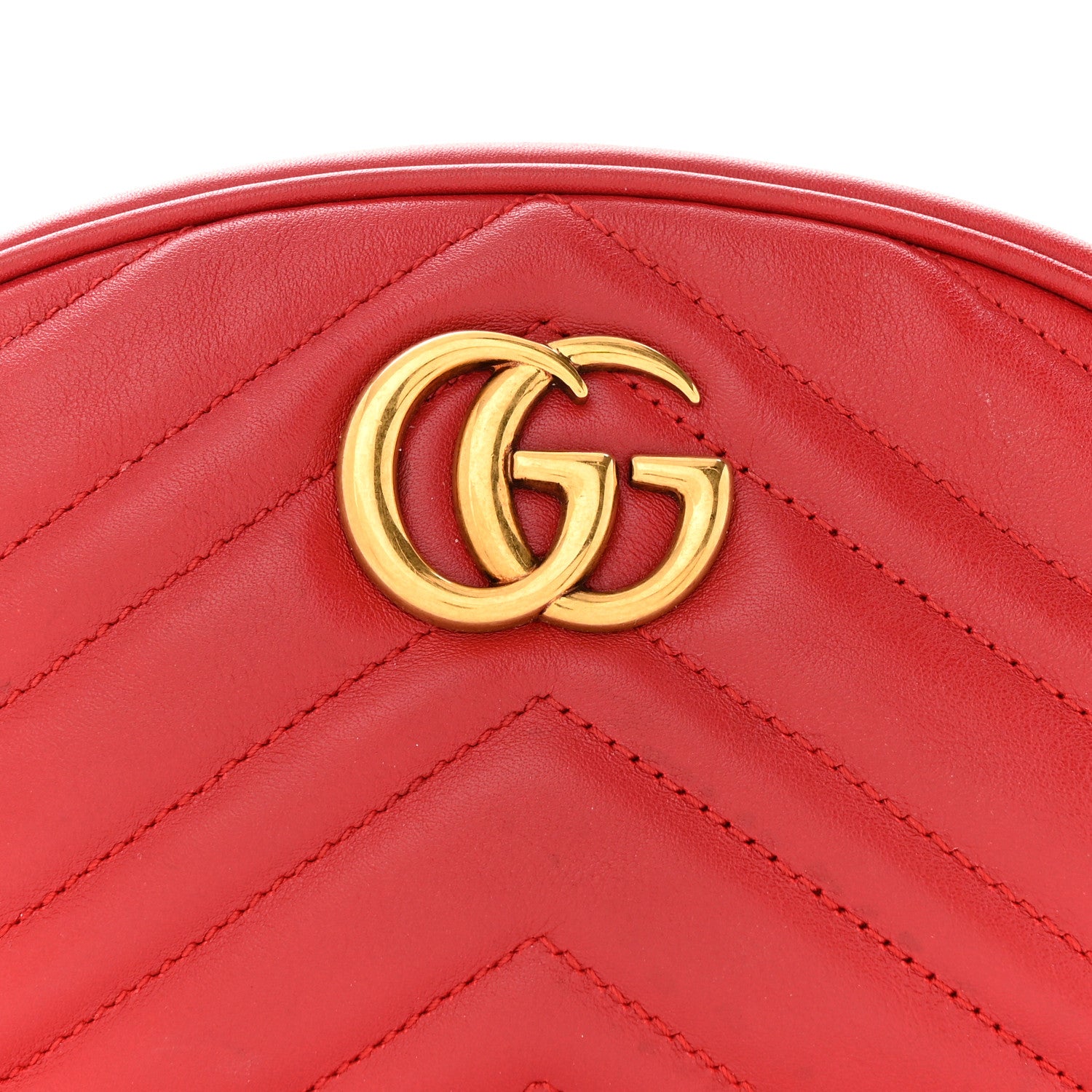 Gucci Calfskin Matelasse GG Marmont Belt Bag 95 38 Hibiscus Red 9 of 14
