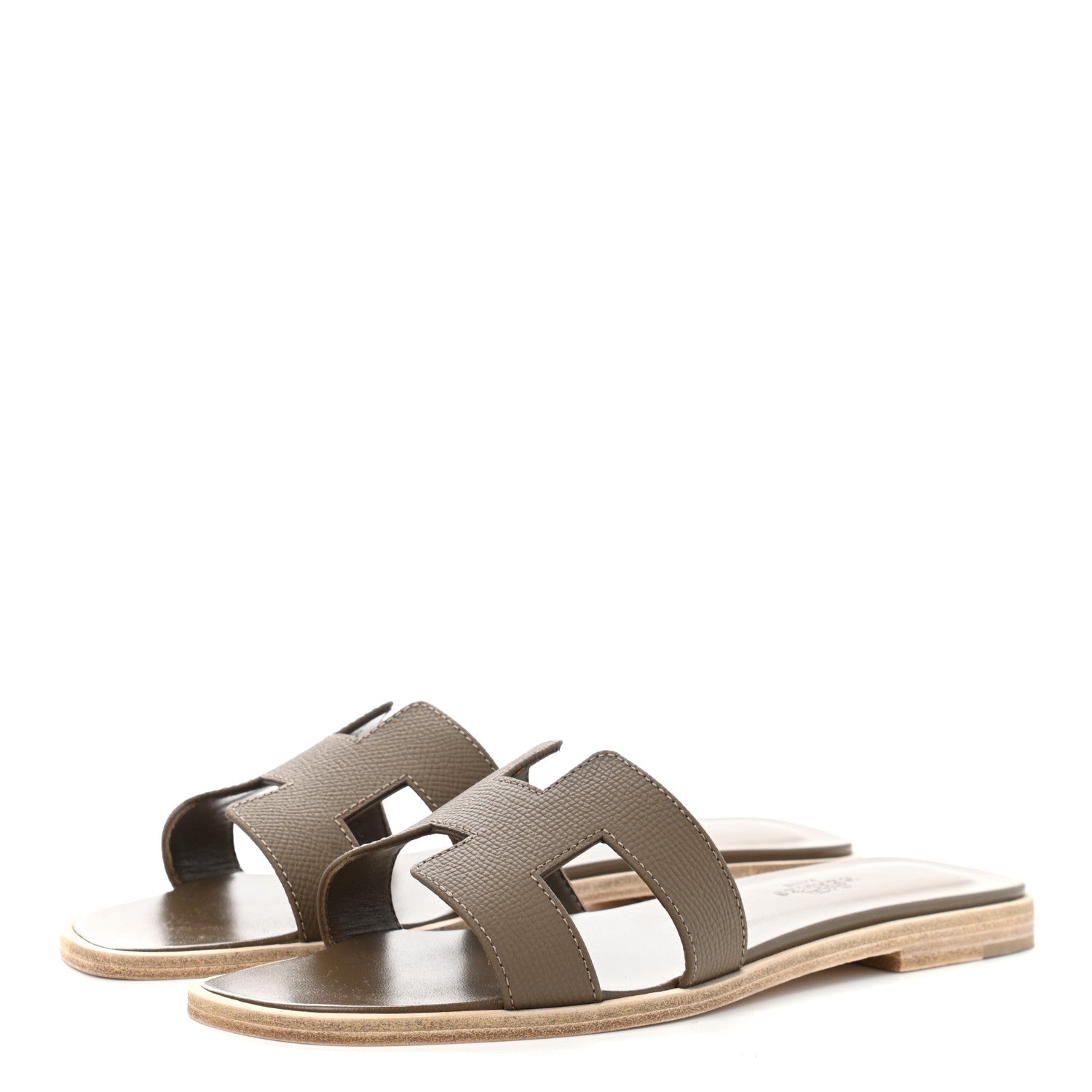 Hermes Epsom Oran Sandals 35.5 Etoupe 3 of 9