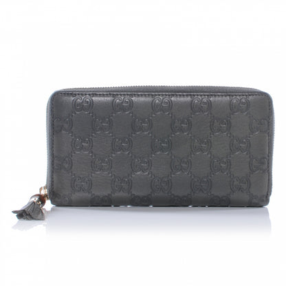 Gucci Guccissima Bamboo Tassel Zip Around Wallet Grey 1 of 7