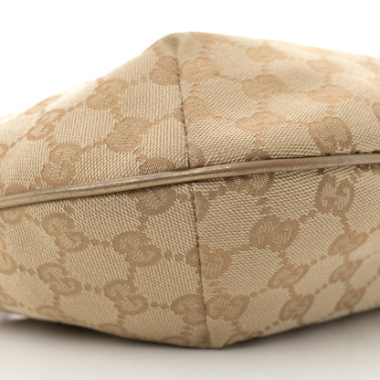Gucci Monogram Web Medium Half Moon Hobo Gold Pink 9 of 10