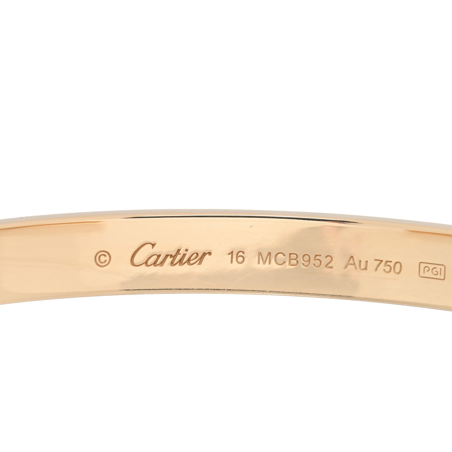 Cartier 18K Yellow Gold LOVE Cuff Bracelet 16 3 of 4