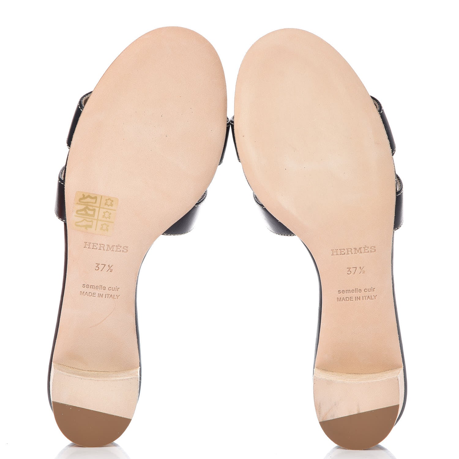 Hermes Calfskin Oasis Sandals 37.5 Black 5 of 11