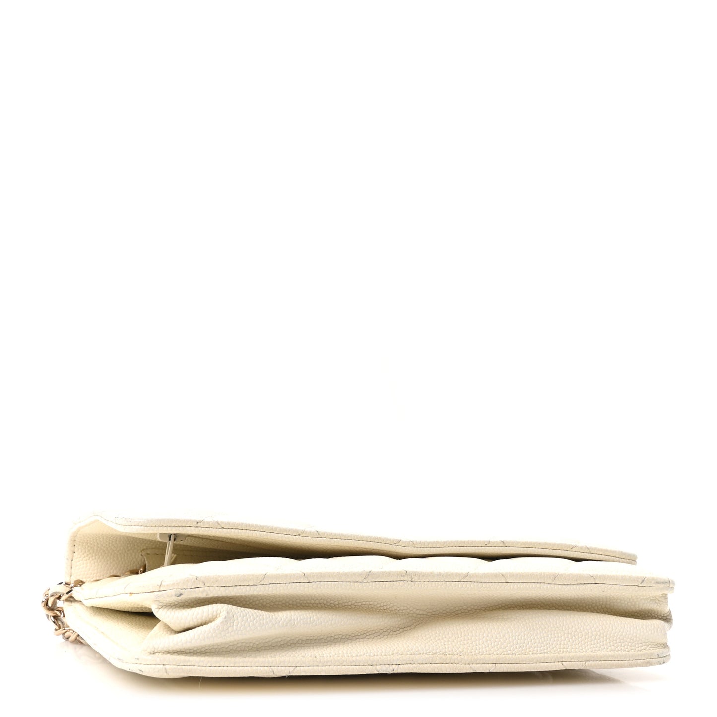 Caviar Quilted Wallet On Chain WOC White