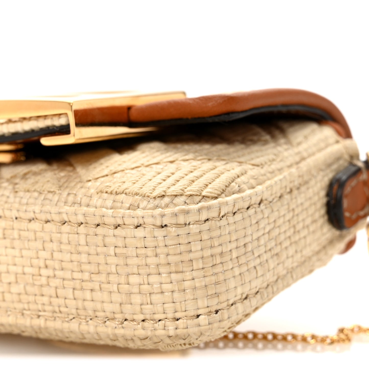 Raffia Vitello King Lucido FF Embroidered Nano Maxi Buckle Baguette Charm Alchemy Brandy