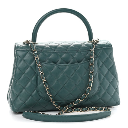 Chanel Caviar Quilted Small Coco Handle Flap Green 2 of 8