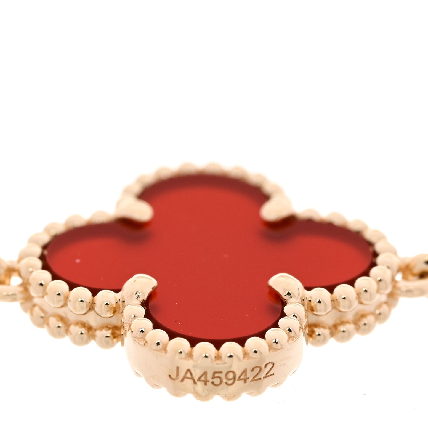 18K Yellow Gold Carnelian 5 Motifs Vintage Alhambra Bracelet