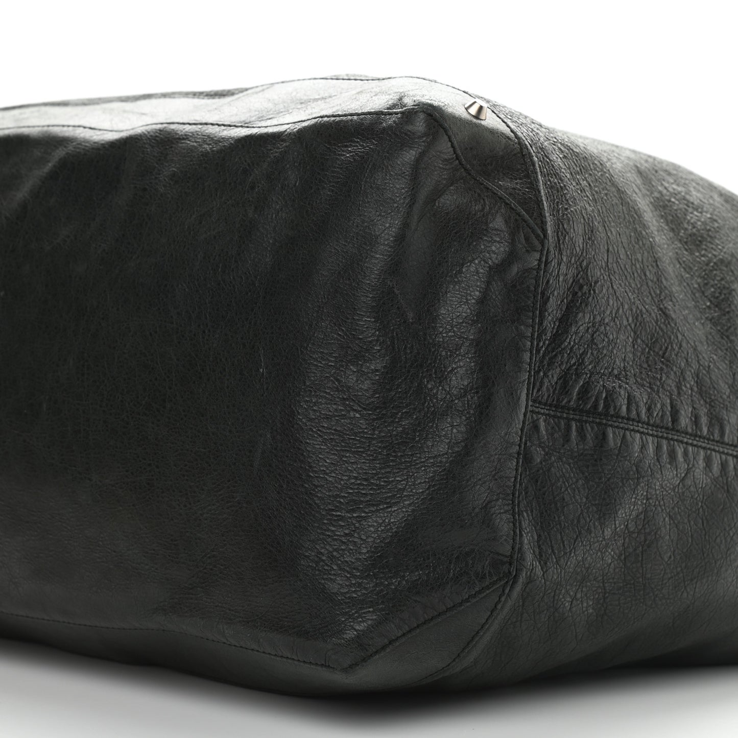 Agneau Classic Silver Hardware Courier XL Hobo Black