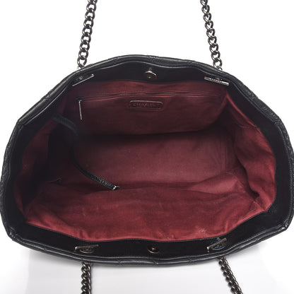 Chanel Glazed Calfskin Quilted Large Duo Color Tote Black 5 of 13