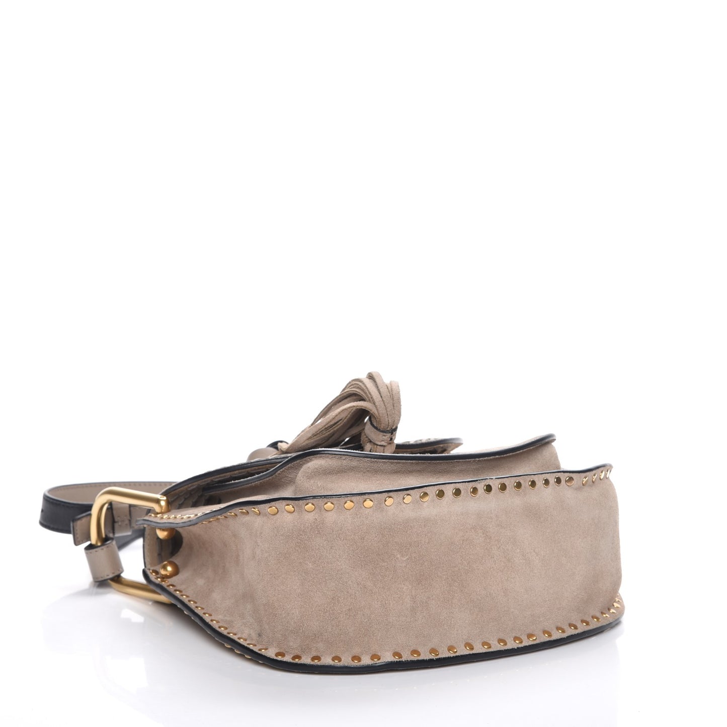 Suede Braided Small Hudson Shoulder Bag Motty Grey
