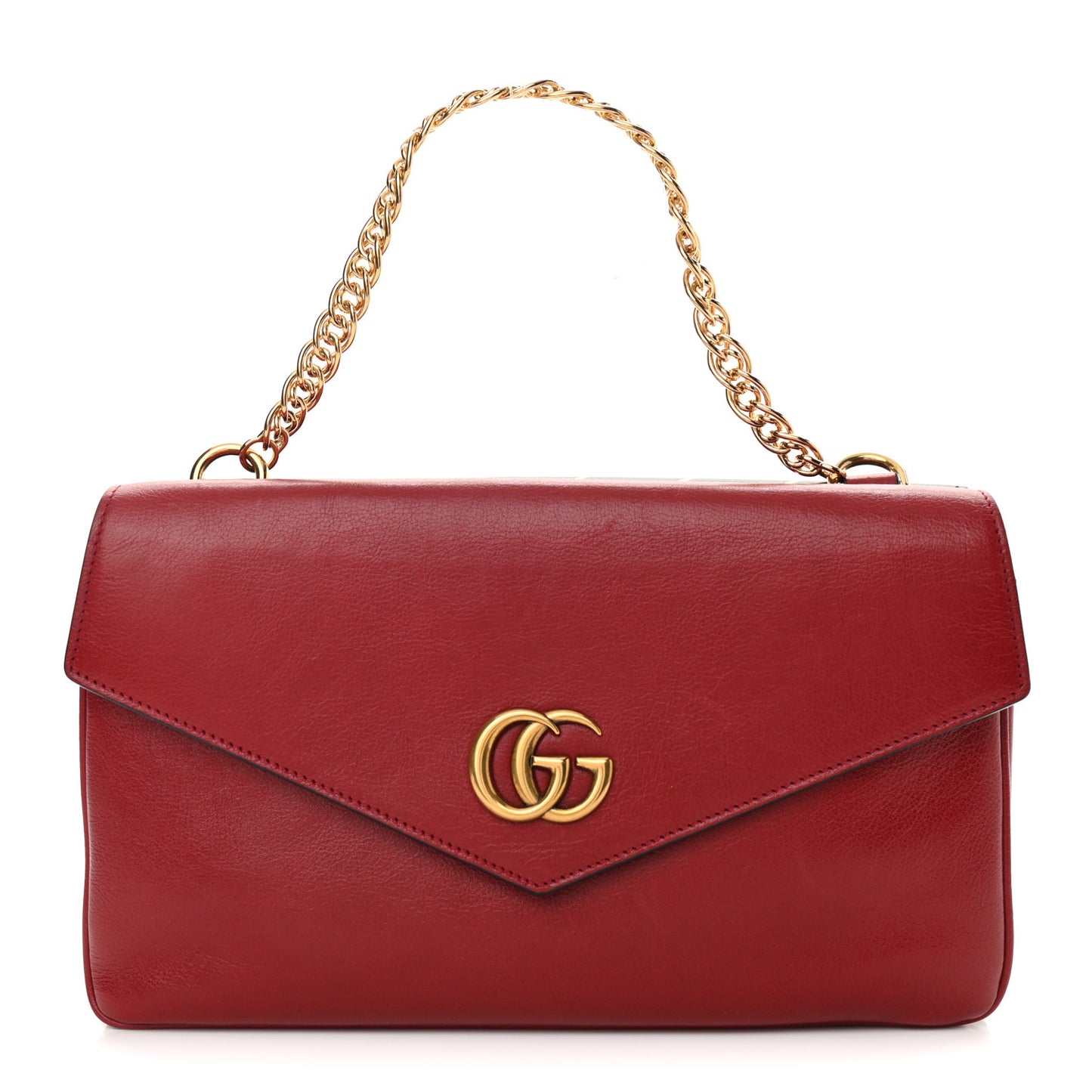 Calfskin Diagonal GG Medium Thiara Double Envelope Shoulder Bag Black Red