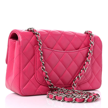 Chanel Lambskin Quilted Mini Rectangular Flap Fuchsia 3 of 14