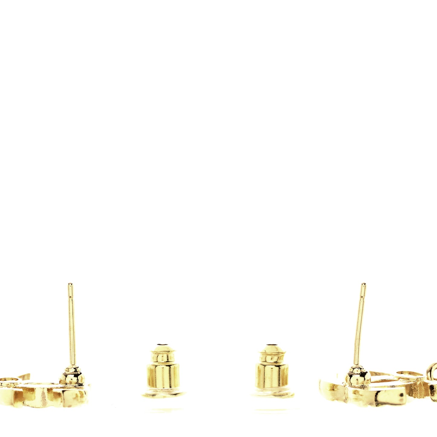 Crystal Pearl Quilted CC Chain Drop Earrings Gold