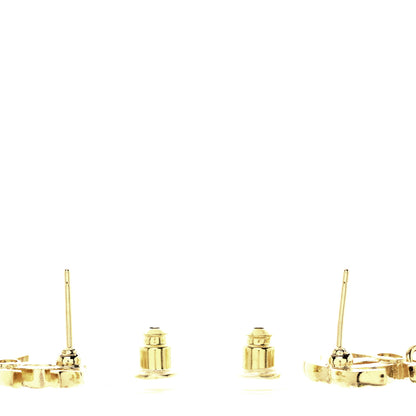 Chanel Crystal Pearl Quilted CC Chain Drop Earrings Gold 4 of 5