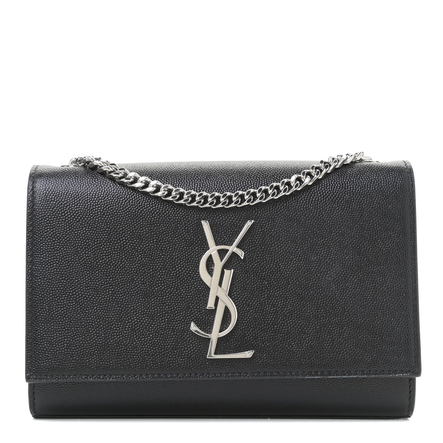 Saint Laurent Grain De Poudre Small Monogram Kate Satchel Black 1 of 10