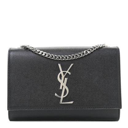 Saint Laurent Grain De Poudre Small Monogram Kate Satchel Black 1 of 10