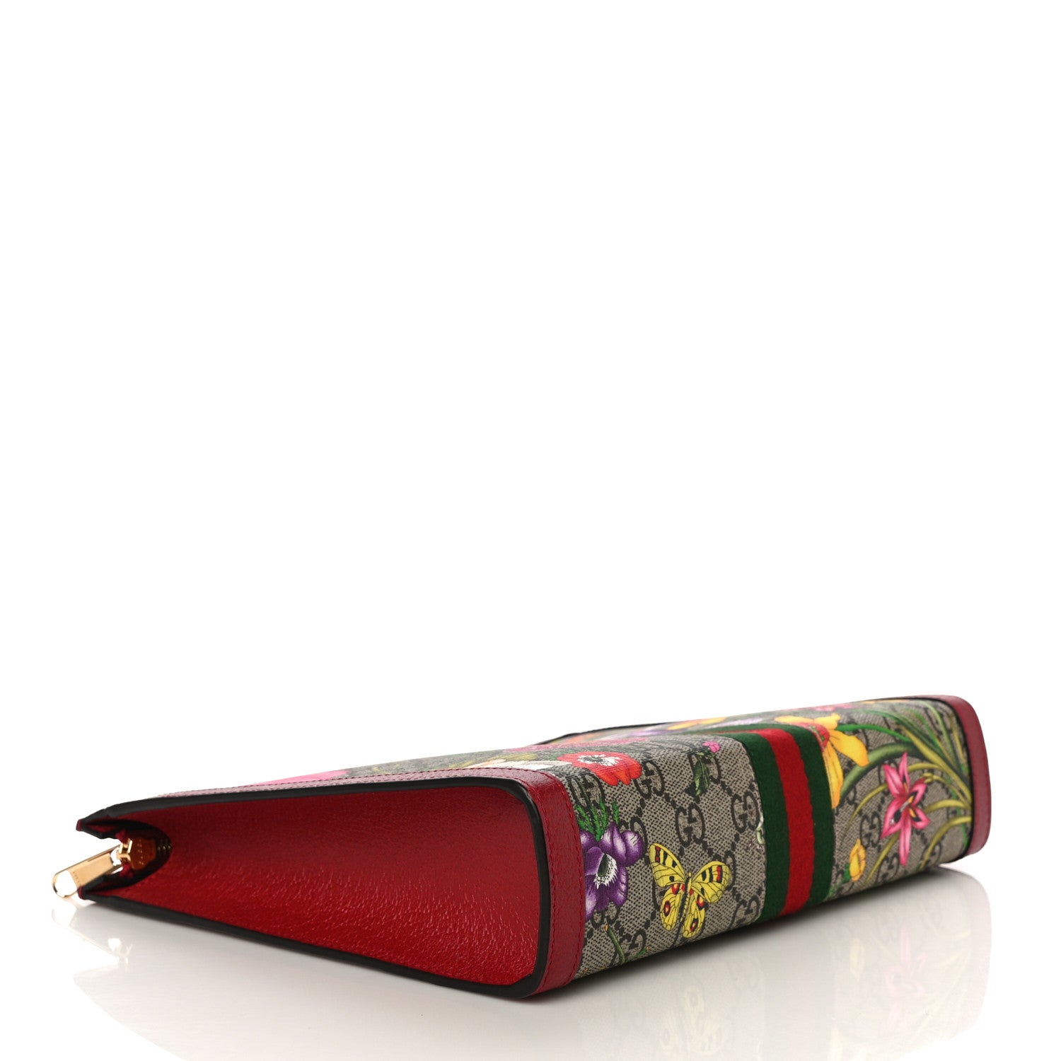 Gucci GG Supreme Monogram Flora Web Ophidia Pouch Red 4 of 10