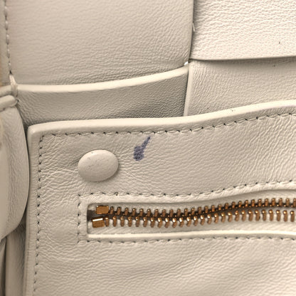 Bottega Veneta Patent Maxi Intrecciato Cassette Crossbody Bag White 11 of 12