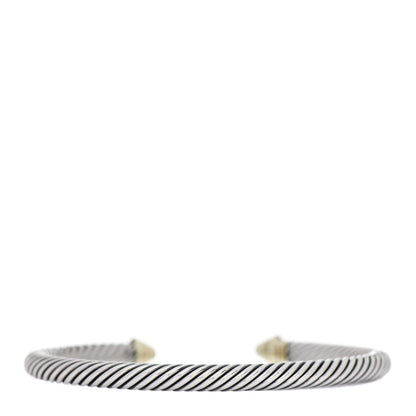 David Yurman Sterling Silver 14K Yellow Gold 5mm Cable Classics Bracelet 2 of 3