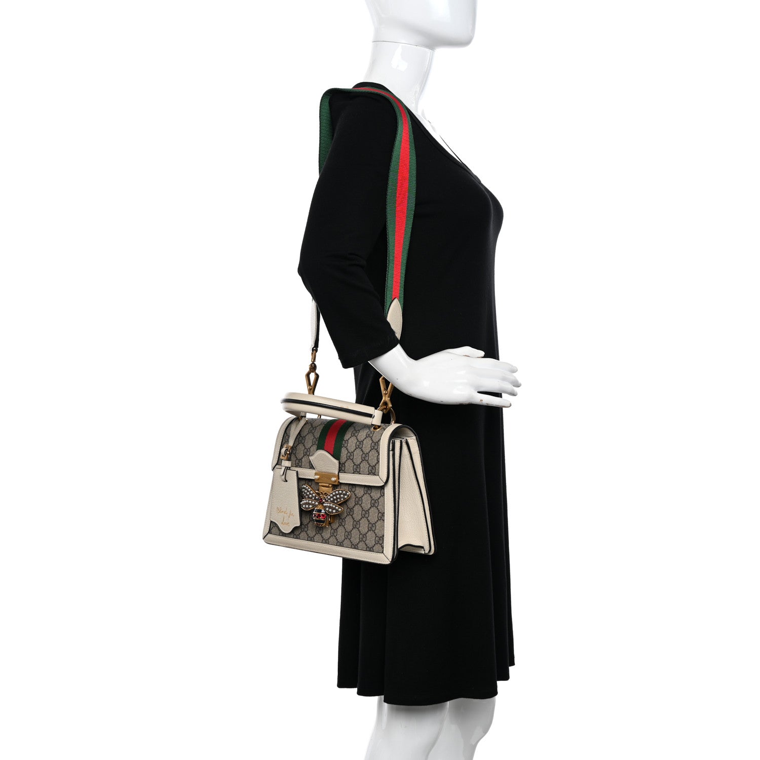 Gucci GG Supreme Monogram Small Queen Margaret Top Handle Bag White 2 of 13