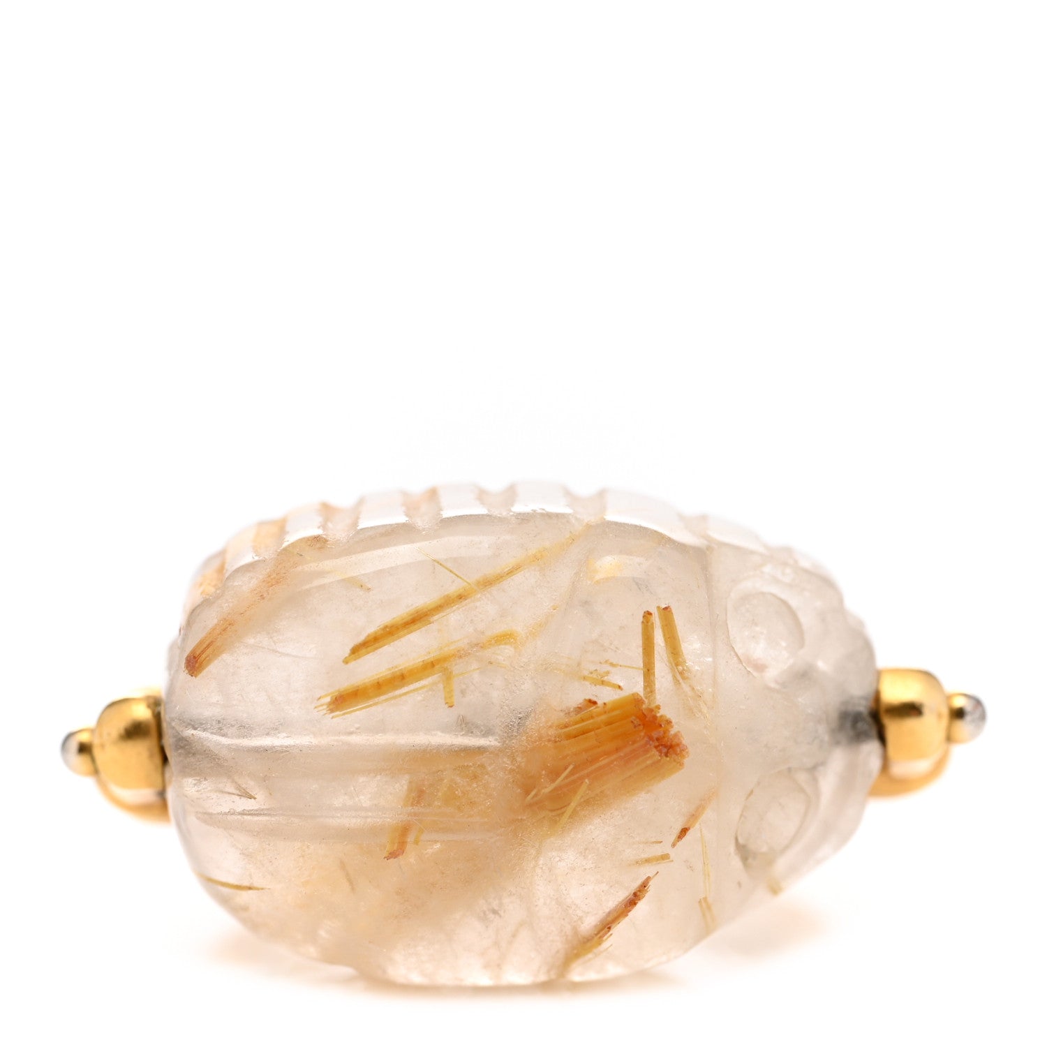 Christian Dior Metal Quartz Stone Ring 52 6 Gold 1 of 4