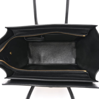 Celine Bullhide Calfskin Micro Bi-Color Luggage Black White 5 of 10