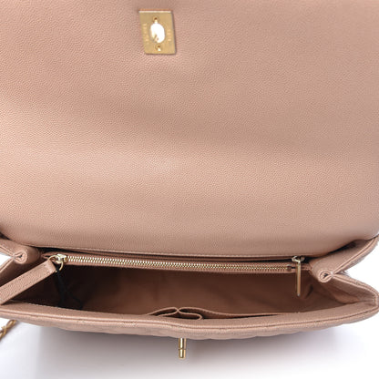 Chanel Caviar Quilted Medium Coco Handle Flap Light Beige 5 of 9