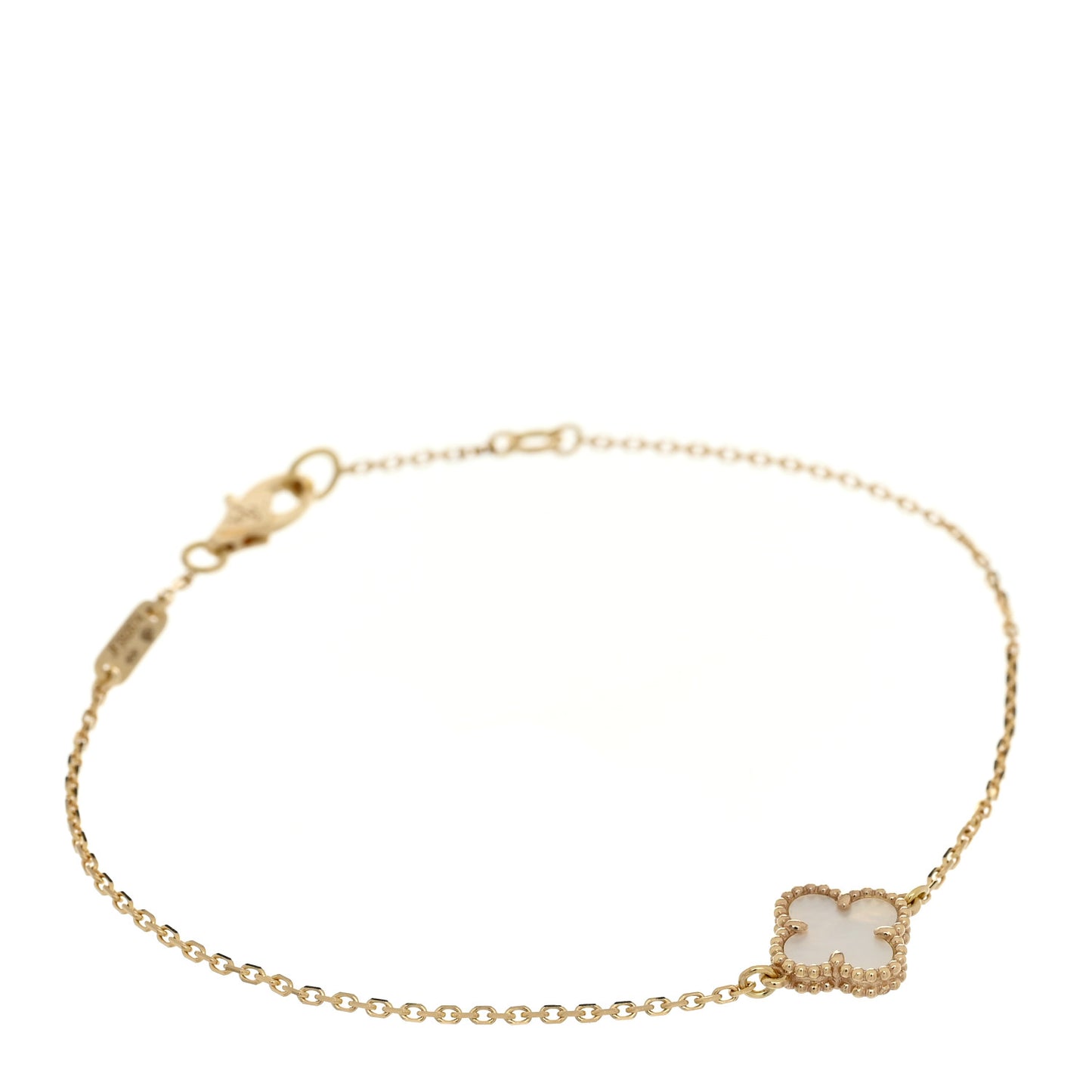 18K Yellow Gold Mother of Pearl Sweet Alhambra Bracelet