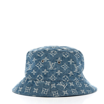 Louis Vuitton Monogram Denim Transformable Bob Bucket Hat 58 Blue 4 of 9