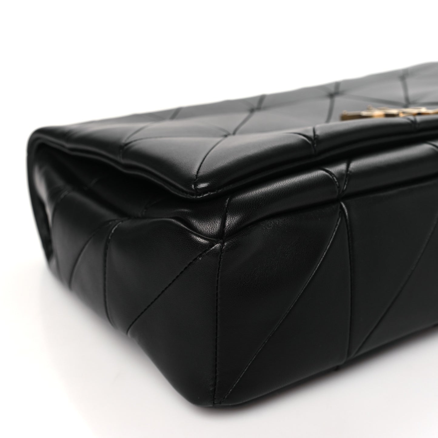 Lambskin Patchwork Monogram Large Jamie Black