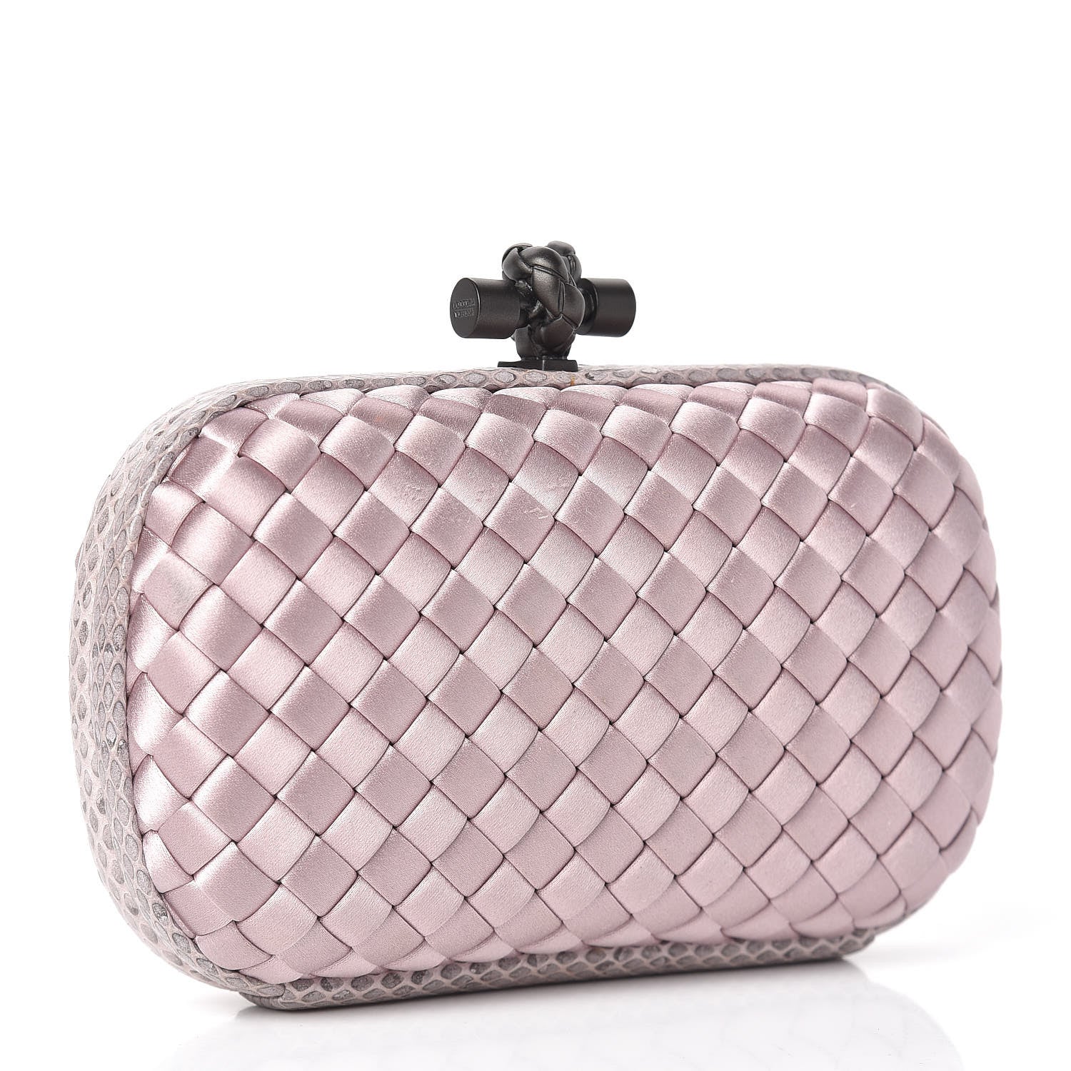 Bottega Veneta Satin Intreccio Impero Ayers Knot Clutch Lilac 3 of 10